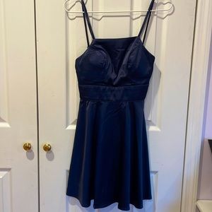 Navy Blue satin mini dress (Size XS or 0)